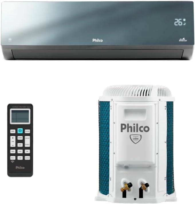 Ar Condicionado Split Inverter Philco Espelhado 9000 Btus Quente e Frio Pac9000iqfm15e 220v