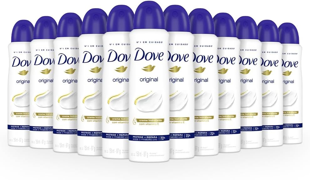 Dove 12 Unidades Desodorante Antitranspirante Aerossol Original 150ml