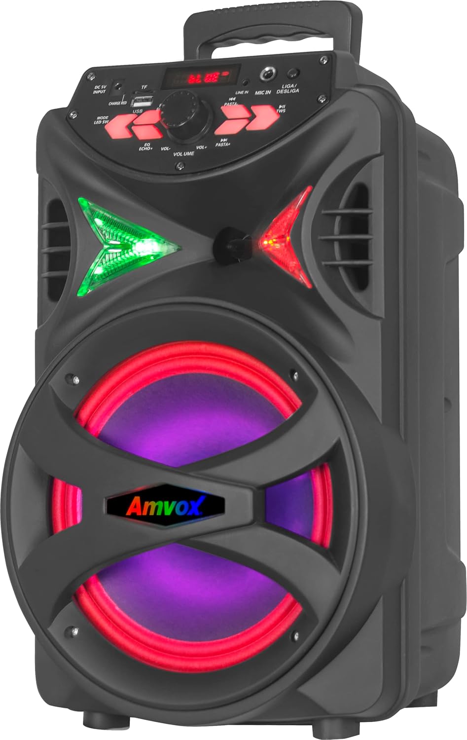 Amvox Caixa de Som Amplificada ACA 255 Hit – 250W RMS, Bluetooth, Rádio FM, USB